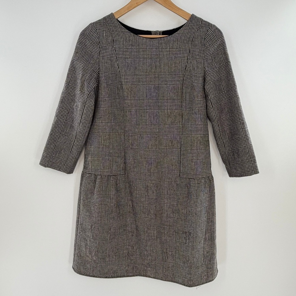 Sezane Jason Dress Prince of Wales Check Black White Size 34 EURO
